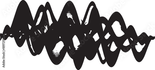 Black scribble art on white background abstract design element