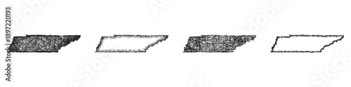 Sketch Tennessee map design set