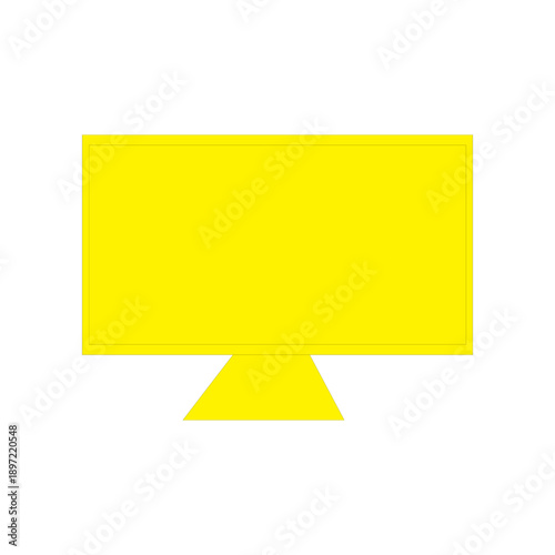 Yellow LCD Monitor vector illustration