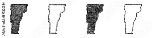 Sketch Vermont map design set