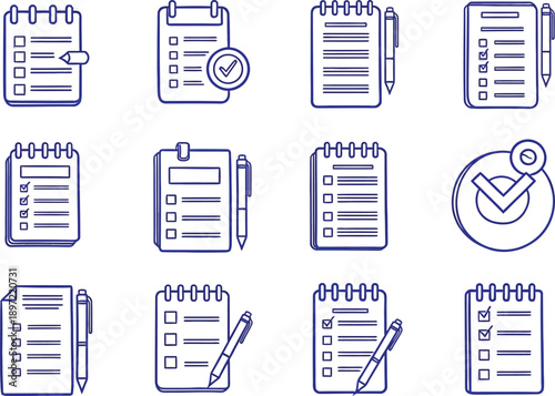 Checklist icons for task management and to do lists