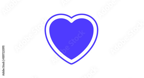 A bright blue heart icon with a white outline on a solid white background, creating a simple graphic design element.