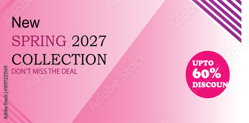 Pink Gradient Banner design with purple stroke borders