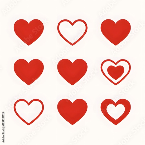 Seamless red  heart pattern for Valentine design