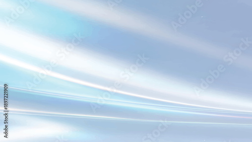 Soft abstract blue background featuring a motion blur of white clouds and flowing water waves with artistic light lines in a gradient summer sky design