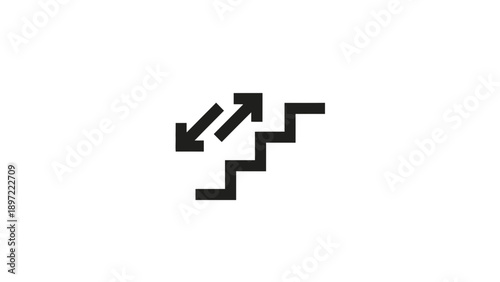 Black arrows pointing up on white background for business growth concept