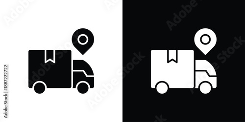 Logistic Icon Sheet Black And White