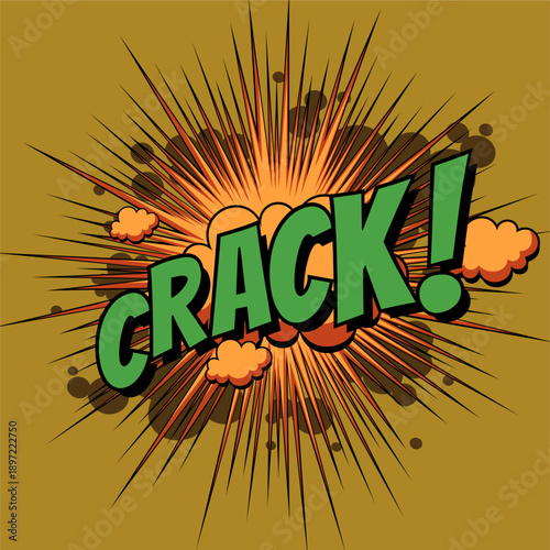 Wallpaper Mural Colorful Pop Art Comic Explosion with Bold Crack Text Torontodigital.ca