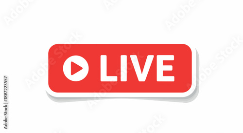 Live Stream Button Vibrant Icon for Real-Time Content and Online Broadcasts