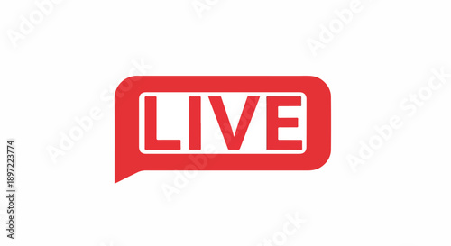 Dynamic red live icon symbolizing real-time broadcast and streaming events, perfect for digital media applications and online content notifications