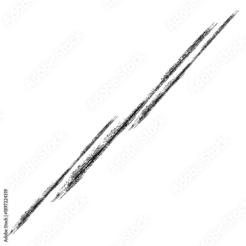 Abstract Charcoal Brush Stroke Diagonal Line.