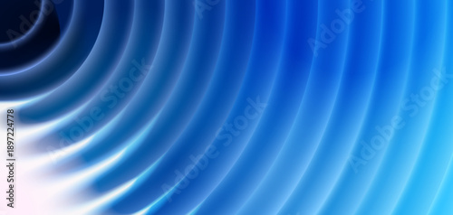 Abstract digital background featuring smooth, flowing blue gradient curves transitioning from deep navy to soft light blue. Ideal for web design, presentations, and creative projects. High-resolution,