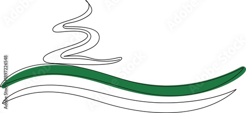 Green Wave with Rising Steam