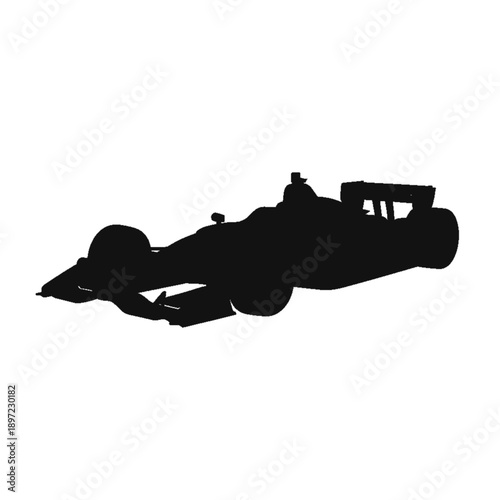 Velocity Silhouette: A sleek Formula racing car silhouetted against a simple backdrop, capturing the essence of speed and aerodynamic design.