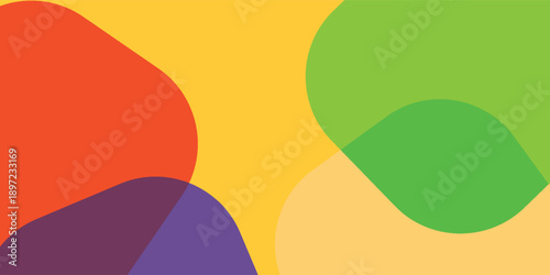 Vibrant Abstract Organic Shapes Background with Bold Colors.
