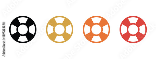 Rescue ring buoy icon vector, lifebuoy safety symbol for water rescue