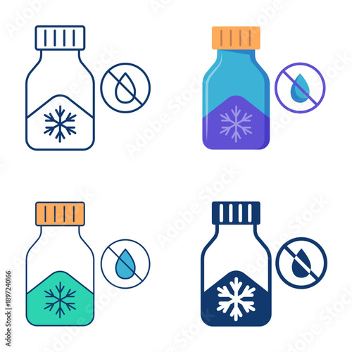 Freeze drying icon set