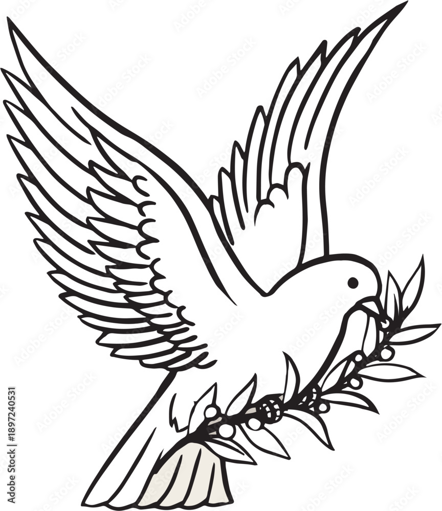Fototapeta premium vector illustration of a dove