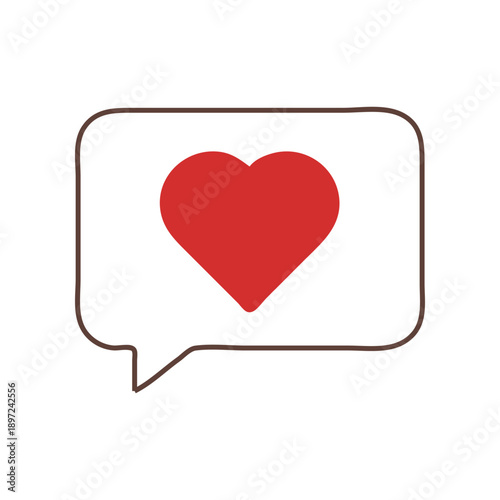 Minimal chat bubble icon with heart symbol representing love, care, and social interaction. Ideal for messaging apps, feedback, support, healthcare, and modern UI or graphic design projects.
