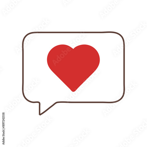 Minimal chat bubble icon with heart symbol representing love, care, and social interaction. Ideal for messaging apps, feedback, support, healthcare, and modern UI or graphic design projects.
