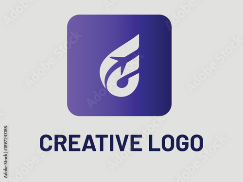 Fotografie Abstract Airplane G Gradient Logo