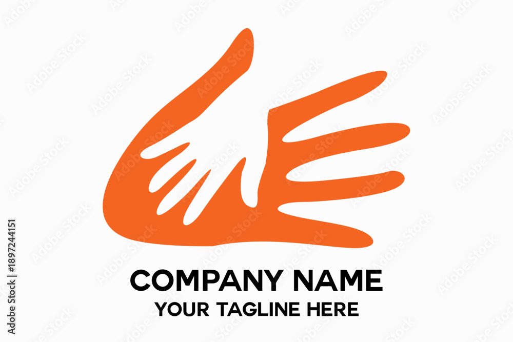 Fototapeta premium simple person's palm logo