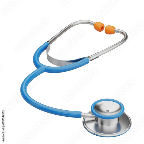 Blue stethoscope isolated on transparent background isolated on transparent background