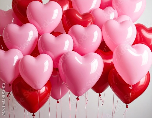 pink heart balloons