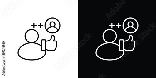 Following Icon Sheet Black And White