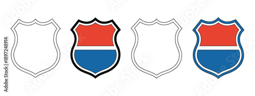 US Route interstate signs in vector, highway and road navigation symbols for travel and transport.