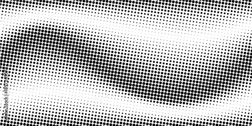 Dotted halftone gradient texture. Vanishing polka dot background. Repeating dots gradation pattern background. Black fading comic pop art