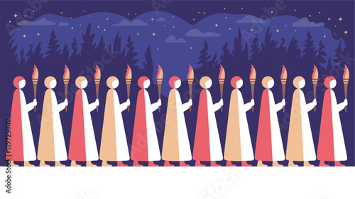 Group of People Holding Candles Together.