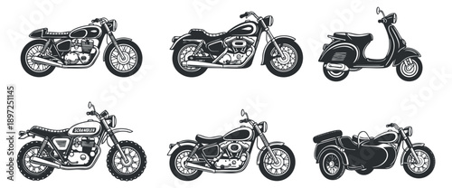 A collection of eight cartoon-style portraits of elderly women in black and white line art, showcasing diverse hairstyles and expressions, perfect for character design and illustration projects