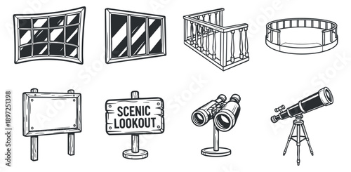 A collection of eight map illustrations featuring various routes and location markers in outline vector style, suitable for travel and navigation projects