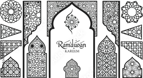 Ramadan vector illustration and background , card ,  banner and poster design elements 