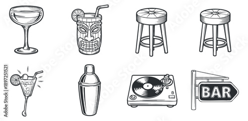 A collection of fingerprint icons depicting security and authentication in outline vector style, perfect for technology and digital identity applications