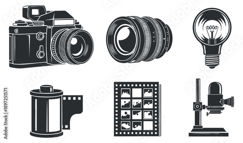 A collection of diverse character illustrations featuring different hairstyles and expressions in minimalist black and white vector style, suitable for branding and graphic design