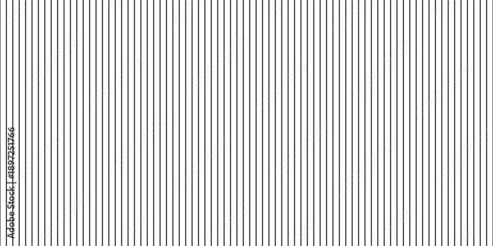 Fototapeta premium Narrow black-white vertical lines. Symmetric geometric ornament. Striped seamless pattern, abstract wallpaper. Digital paper for textile print, page fill. Vector