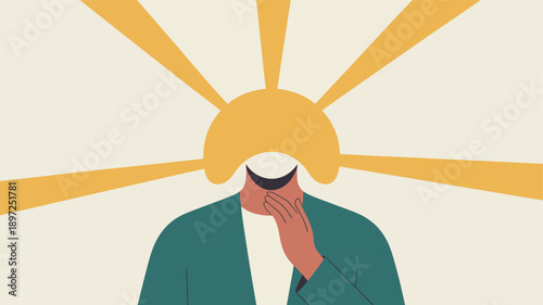 Man with hand on face illustration.