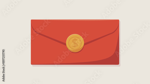 Red Envelope with Gold Wax Seal.