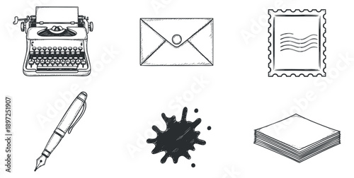 A collection of eight snowflake and star patterns in black geometric vector style, perfect for winter holiday designs