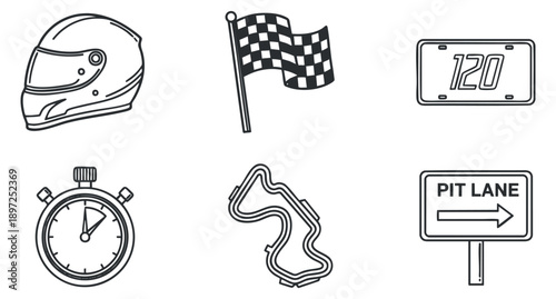 A set of ASIC miner devices in flat outline vector style, perfect for cryptocurrency and blockchain technology projects