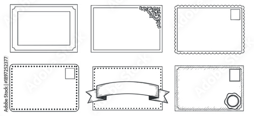 A set of various cars and SUVs with luggage on top in black and white minimalist vector style, ideal for travel and adventure themes