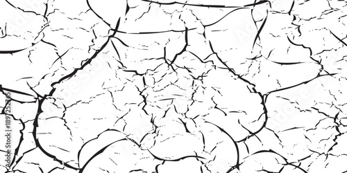 Close-up of Cracked Earth Texture with Abstract Pattern.