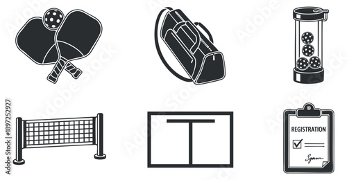 A set of cybersecurity icons featuring keys, locks, and digital elements in clean black and white outline vector style, ideal for technology and security applications