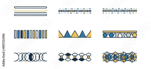 Geometric pattern collection graphic elements design concepts