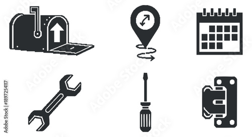 A collection of digital technology and NFT icons in clean outline vector style, ideal for tech and creative projects
