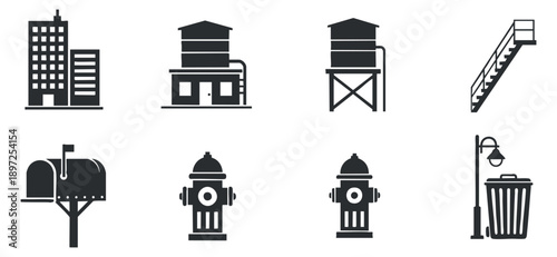 A collection of NFT and cryptocurrency icons in minimalist line art vector style, suitable for tech and finance projects