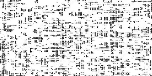 Abstract Black and White Glitchy Digital Noise Pattern.