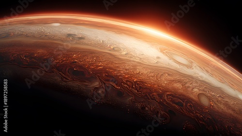 Majestic View of Jupiter's Turbulent Atmosphere from Space